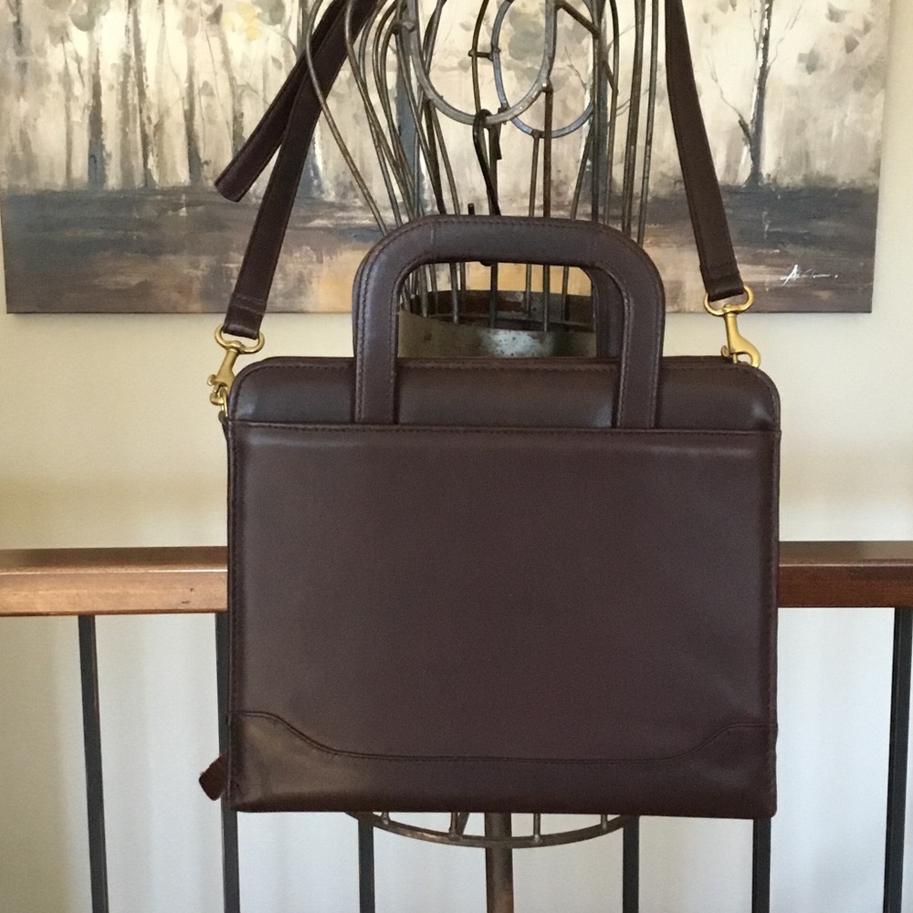 Franklin Quest Vintage Deep Burgundy Leather Zip Handles/Strap Planner Excellent